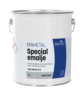EFAmetal Specialemalje 5 L. SORT RAL 9005 GLANS 3 - 6 