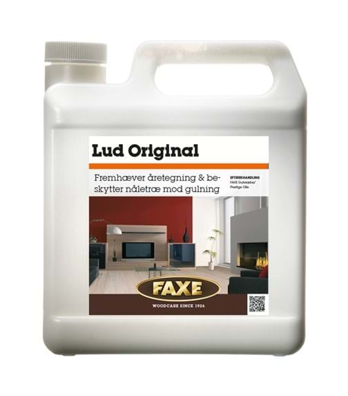 FAXE Lud Original 5 Liter. Anvendes på nyt, ubehandlet eller ny afslebet træ.