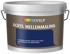  DYRUP Acryl Mellemmaling, HVID, 2,5 Liter