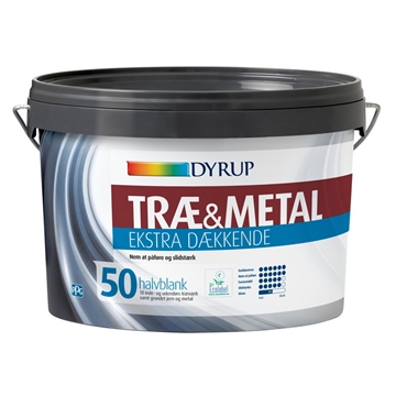 DYRUP Træ & Metal maling HVID, Ekstra Dækkende Glans 50, 2,5 liter