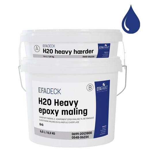 EFAdeck® H2O GRÅ 8 Liter Heavy epoxy maling 
